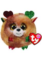 Peluche 10 cm. Puffies Fudge Reindeer Xmas TY 42517