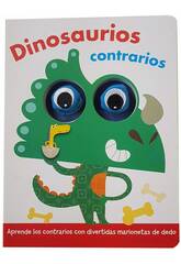 Livro Infantil com Marionetas de Dedo Dinossauros Opostos