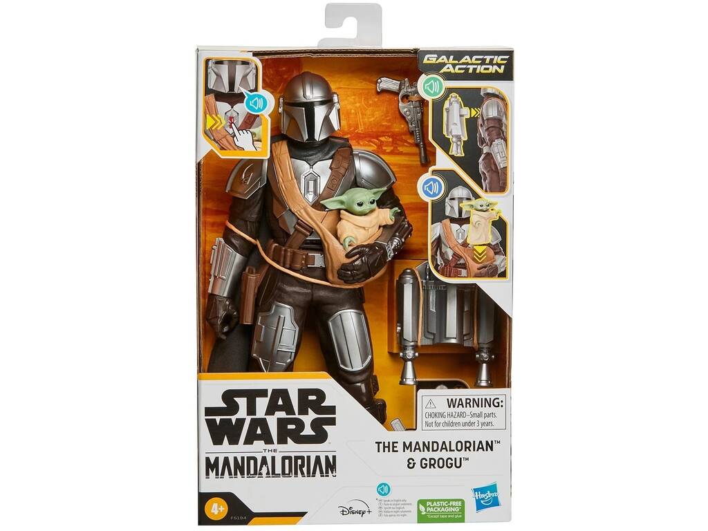Star Wars The Mandalorian Figura Electrónica con Grogu Hasbro F5194