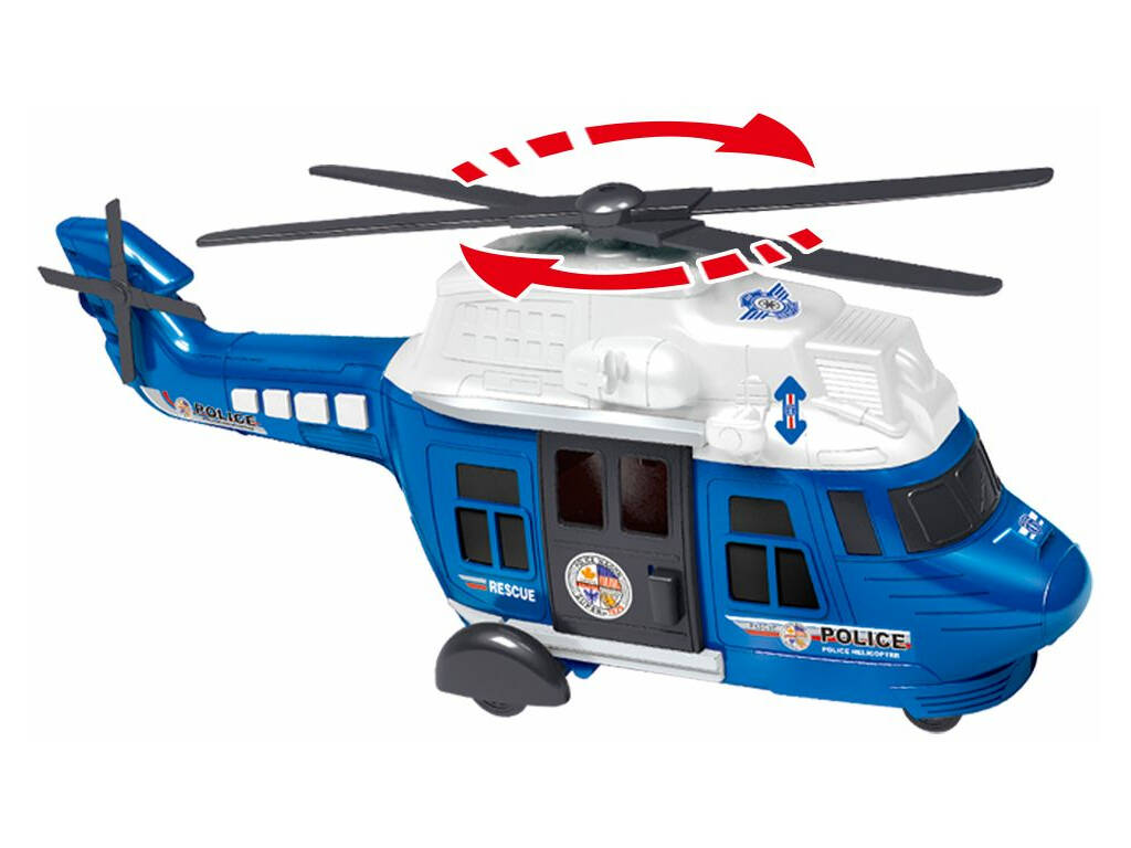 Elicottero di salvataggio blu con luci e suoni