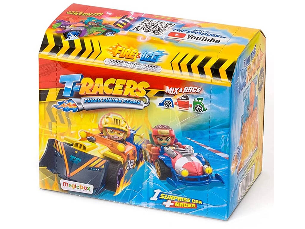 T-Racers Fire & Ice Series pack Figura y Coche Sorpresa Magic Box PTR3D208IN00