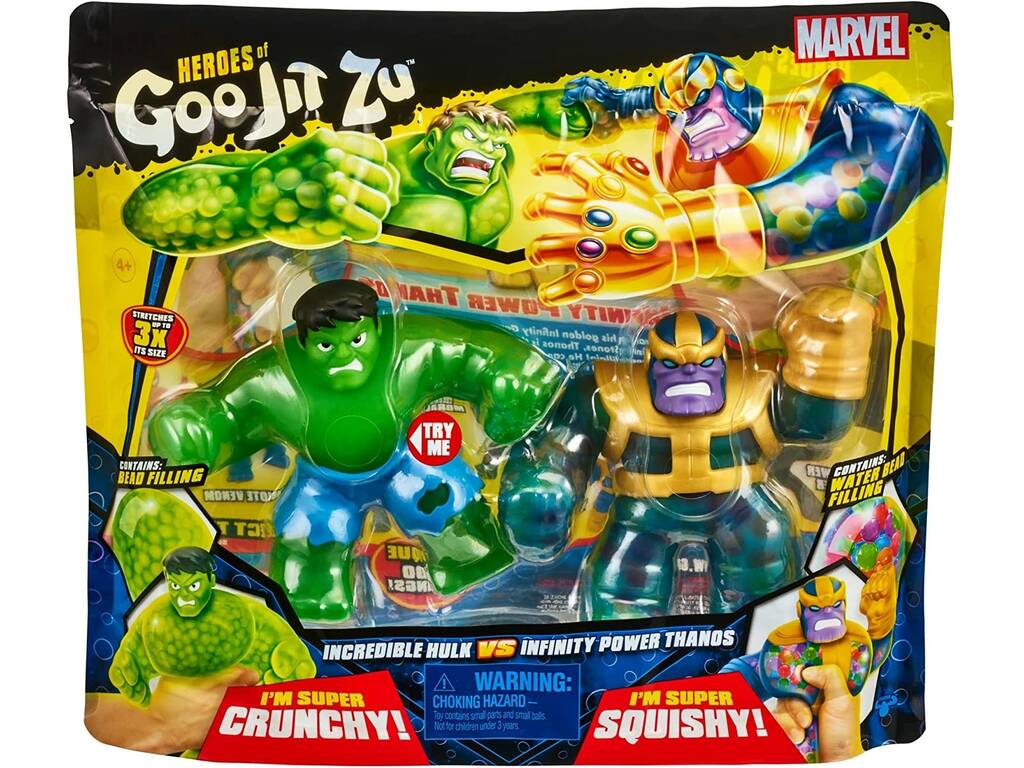Goo Jit Zu Pack 2 Figuras Marvel Hulk Vs. Thanos Bandai CO41298