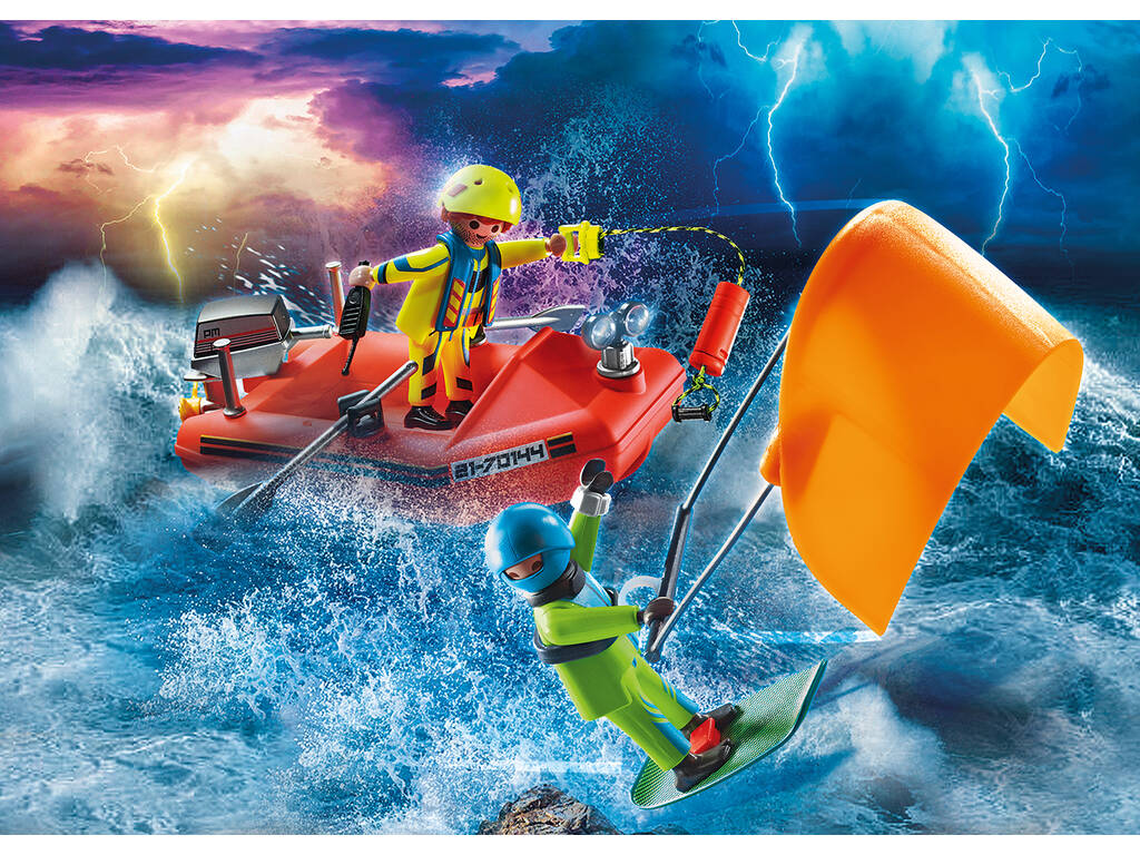 Playmobil Sea Rescue Kitesurfer Rescue avec bateau 70144