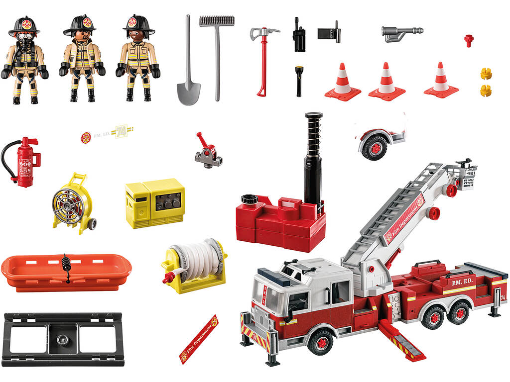 Playmobil Véhicule de pompiers à échelle tour 70935