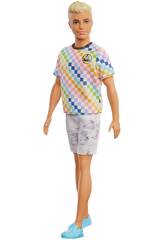 Ken Fashionista Mattel T-shirt à carreaux GRB90