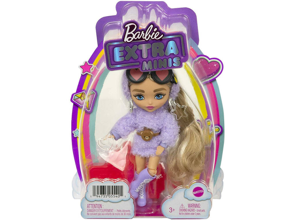Extra Mini Blonde Barbie mit Purple Sweater Mattel HGP66