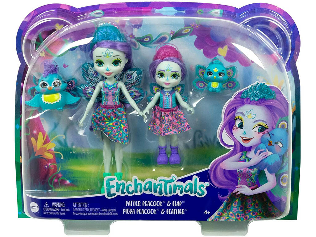 Enchantimals Irmãs Patter e Piera Peacock Mattel HCF83