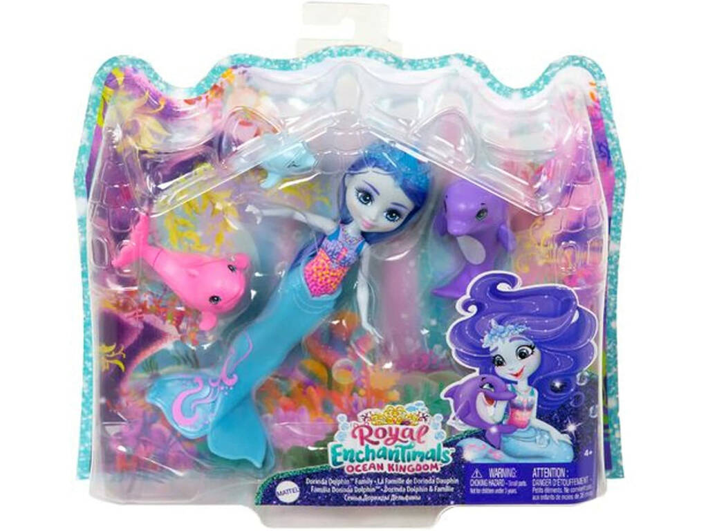 Enchantimals Royal Ocean Kingdom Dorinda con Familia Delfines Mattel HCF72