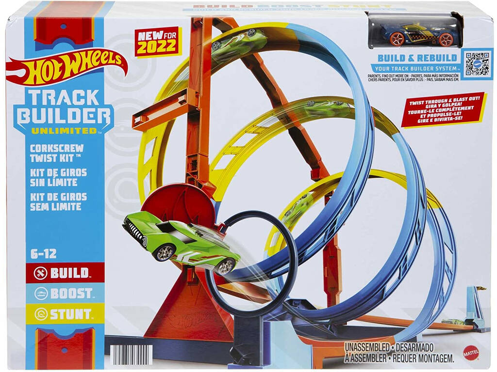 Hot Wheels Track Builder Kit de Pista en Espiral Mattel HDX79