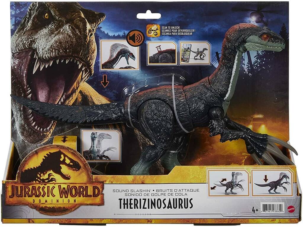 Jurassic World Therizinosaurus Suoni di colpi della Coda Mattel GWD65