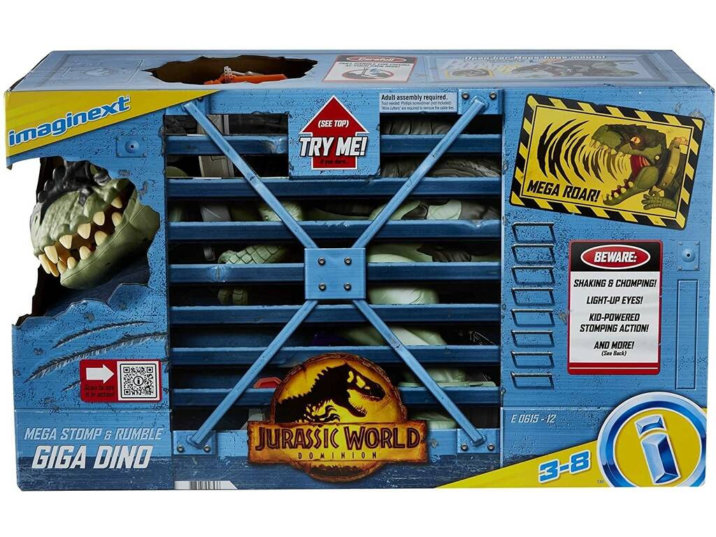 Jurassic World Imaginext Riesiger Dinosaurier Mega Stampfen und Brüllen Mattel GWT22