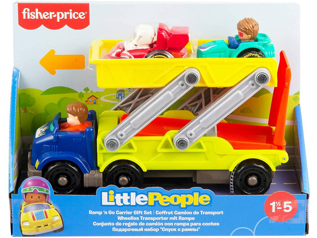 Fisher Price Little People Conjunto de Regalo de Camión con Rampa para Coches Mattel HBX23