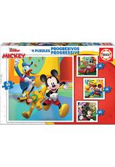 Quebra-cabeça Progressivos 12-16-20-25 Mickey & Friends Educa 19294