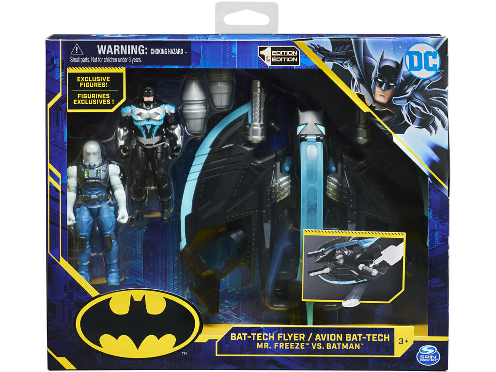 Batman Vehículo Batwings con Dos Figuras Batman y Mr. Freezee Spin Master 6063041