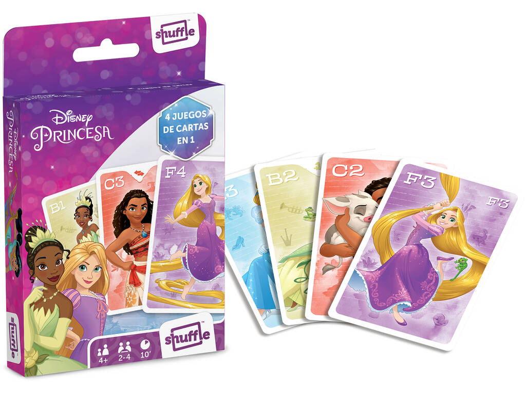 Disney Princesa Baralho Infantil Shuffle 4 em 1 Fournier 10027510
