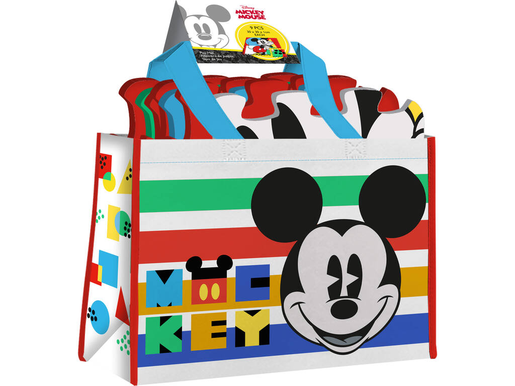 Mickey Mouse Teppich Puzzle Eva 9 Teile mit Tasche Kids Euroswan WD22011