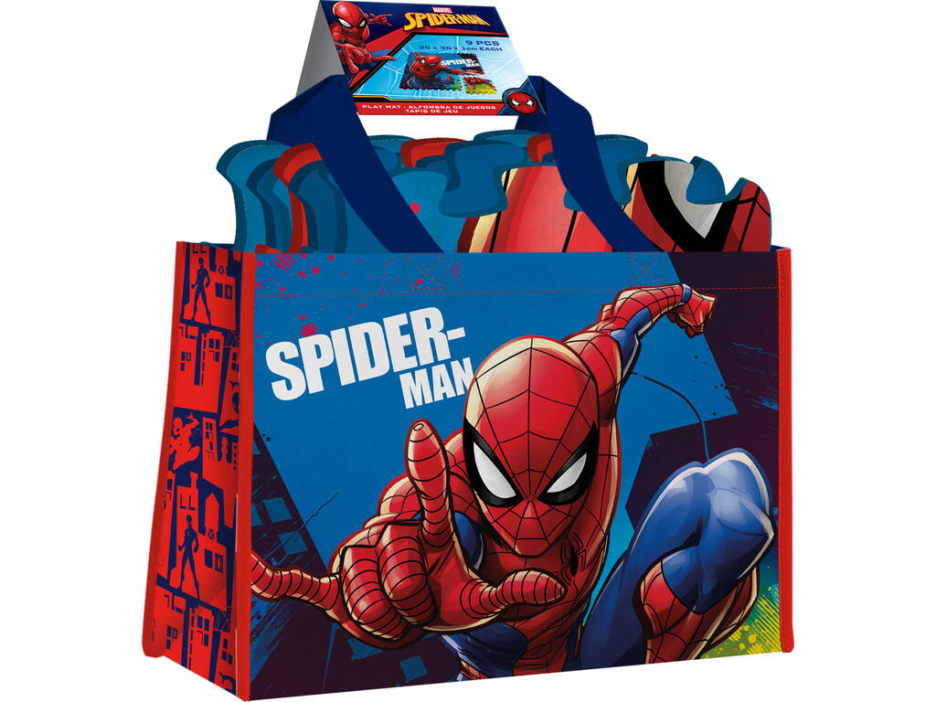 Spiderman 9 pièces Eva Puzzle Tapis avec sac pour enfants Euroswan MV16002