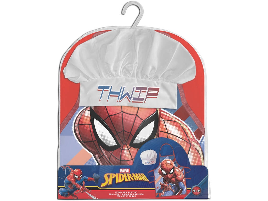 Ensemble tablier et chapeau Spiderman dans un sac pour enfants Euroswan MV15877DT
