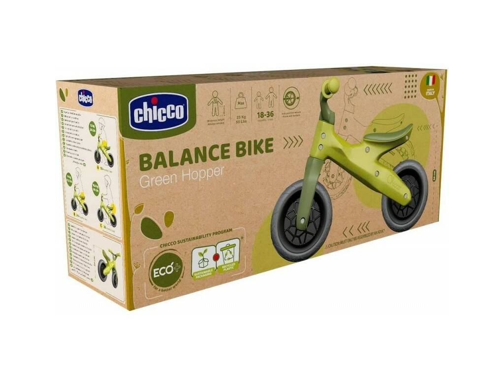 Moler Triatleta palanca Eco Balance Bike Green Chicco 110550 - Juguetilandia