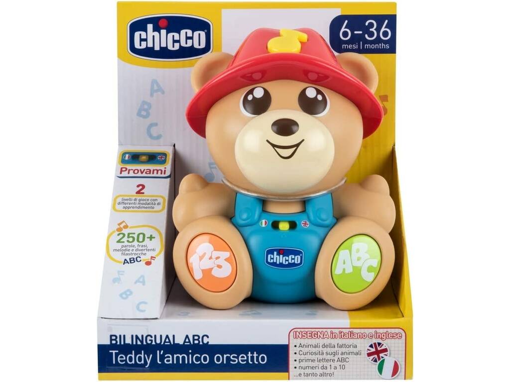 ABC Teddy Votre ami ours en peluche bilingue Chicco 10744