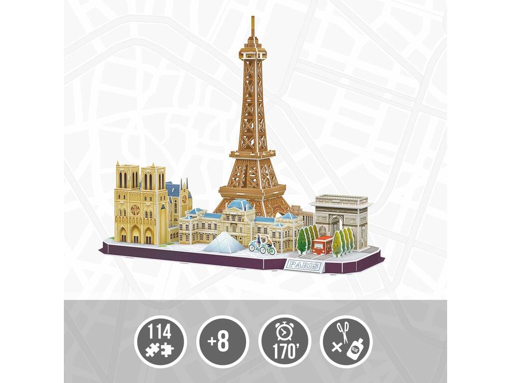 Puzzle 3D City Line Parigi World Brands MC254H