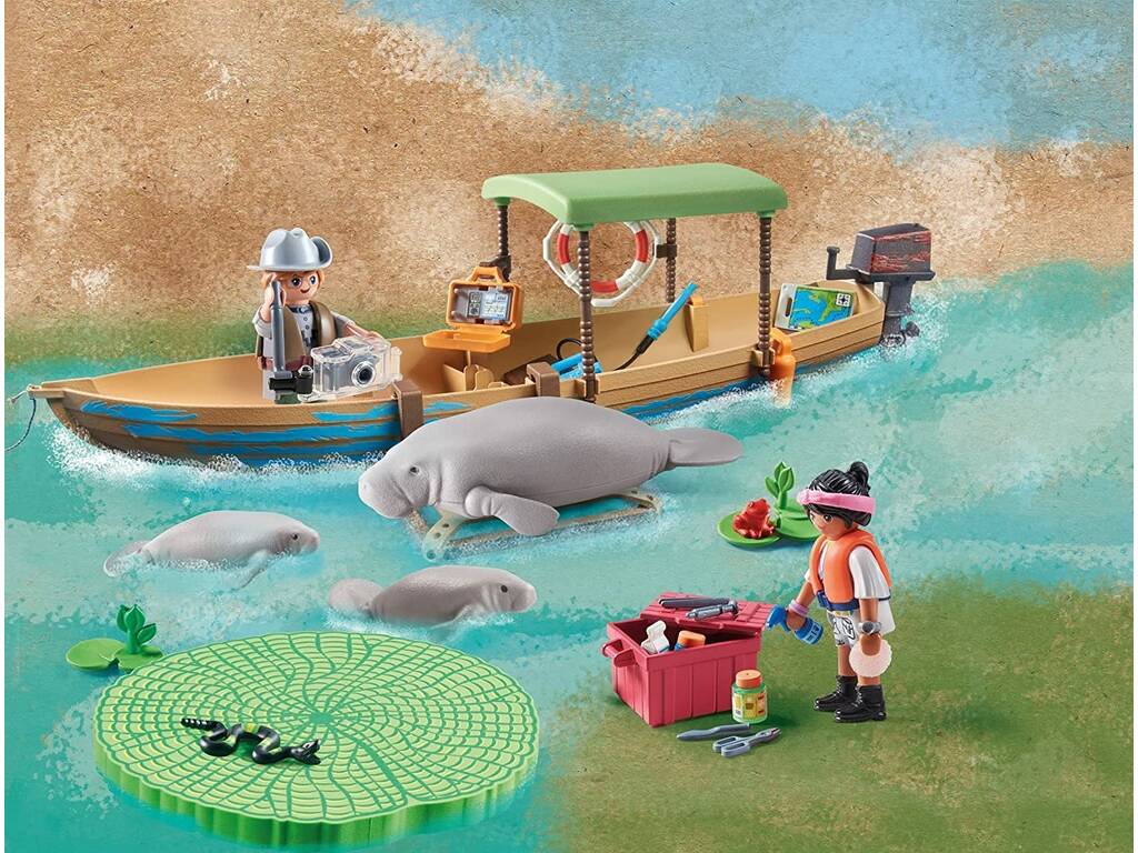 Playmobil Wiltopia Viaggio in barca dei lamantini 71010