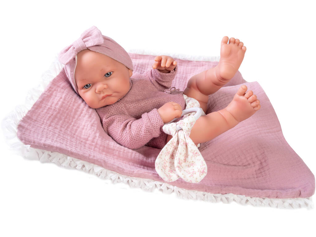 Nica Neugeborenen Puppe mit Beißring und Decke 42 cm. Antonio Juan 50278