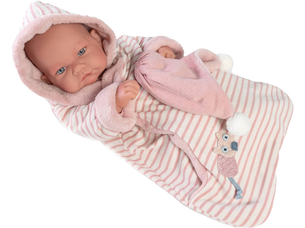 Bambola neonata Nica Sachetto invernale con maniche 42 cm. Antonio Juan 50279