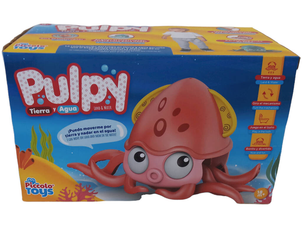 Pulpy Land und Wasser Orange Octopus 13 cm.
