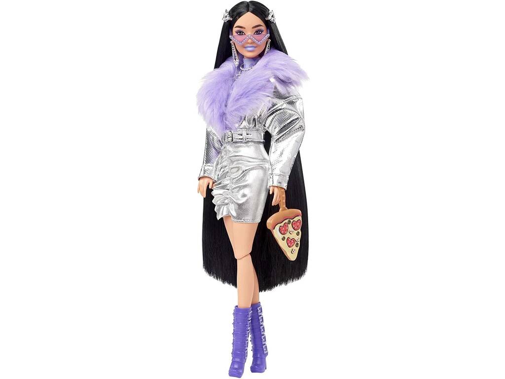 Barbie Extra Chaqueta con Pelo y Botas Moradas Mattel HHN07