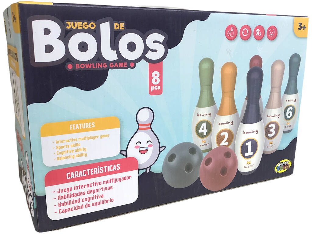 Juego de Bolos 6 Bolos y 2 Bolas