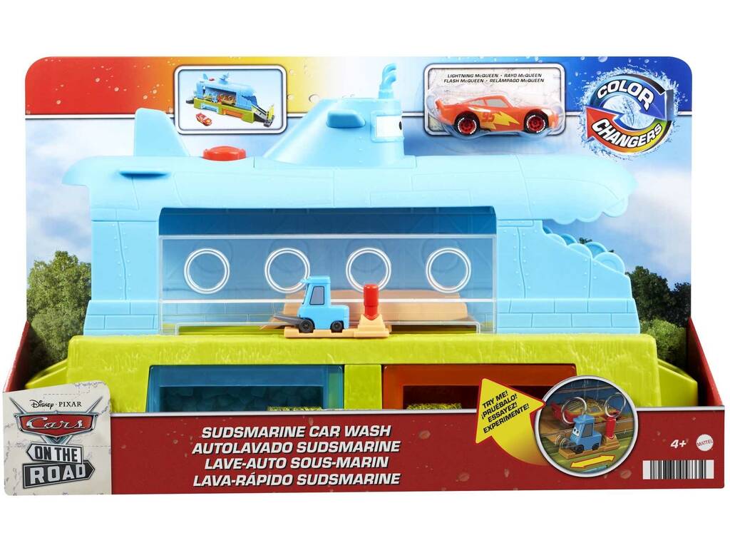 Cars On The Road Submarino de Autolavado con Rayo McQueen Mattel HGV70