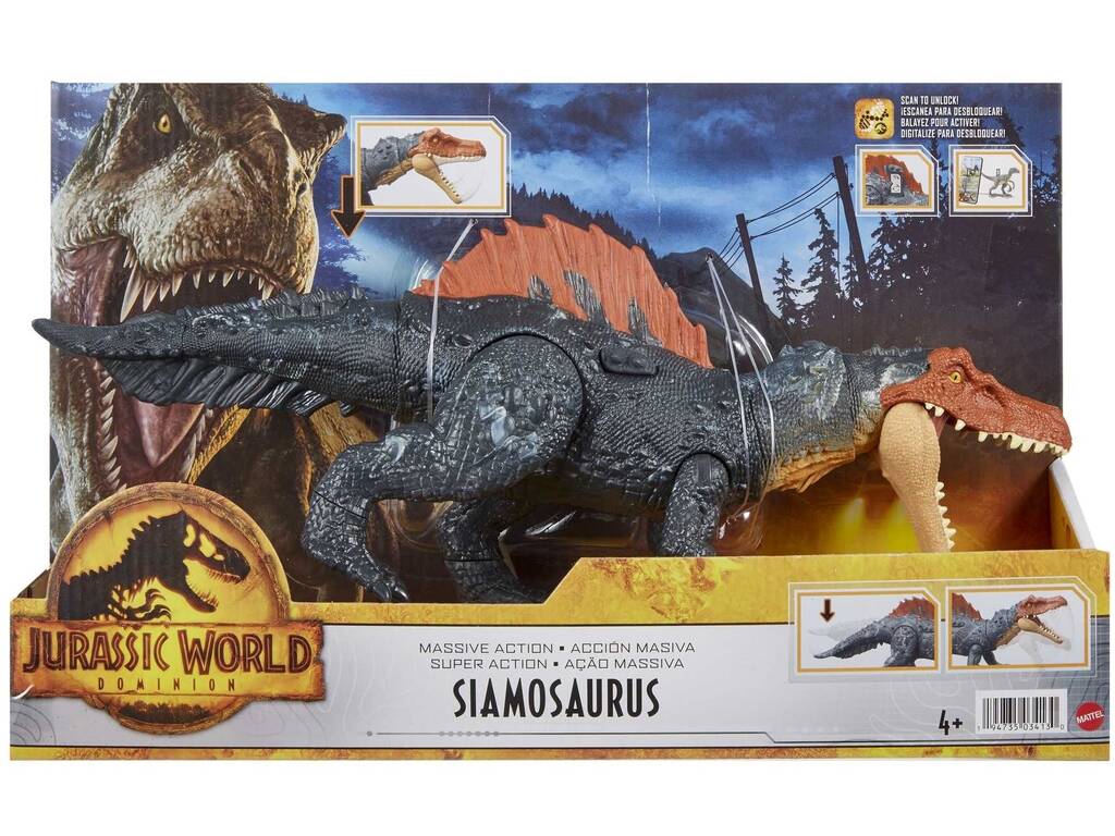 Jurassic World Dominion Siamosaurus Acción Colosal Mattel HDX51
