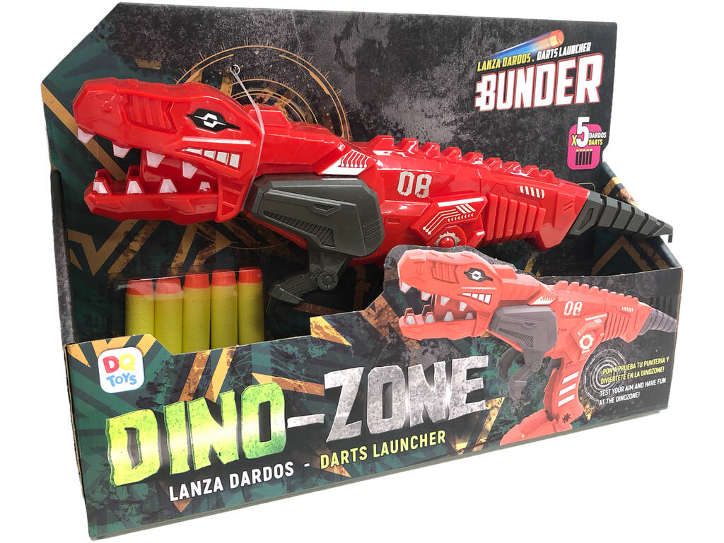 Bunder Red Tyrannosaurus Dart Launcher 30 cm mit 5 Darts