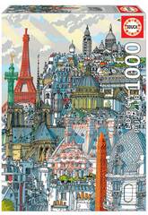Puzzle 1000 París, Carlo Stanga Educa 19264