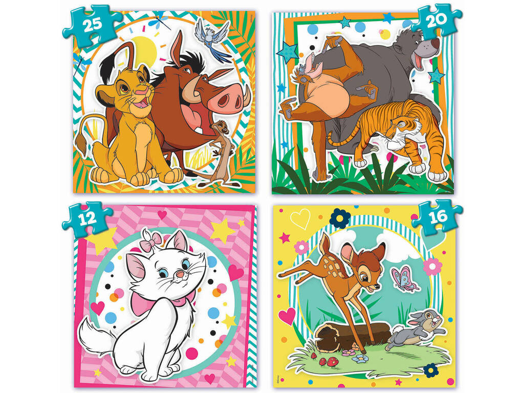 Puzzle Disney Animals Maleta Progresivos 12-16-20-25 Educa 19309