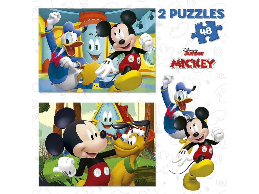 Quebra-cabeça 2x48 Mickey Mouse Fun House Educa 19312