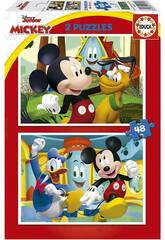 Casse-tête 2x48 Mickey Mouse Fun House Educa 19312