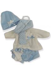 Camicia, pantaloni, cappello, sciarpa blu Bambola 28-30 cm. Berjuan 3006
