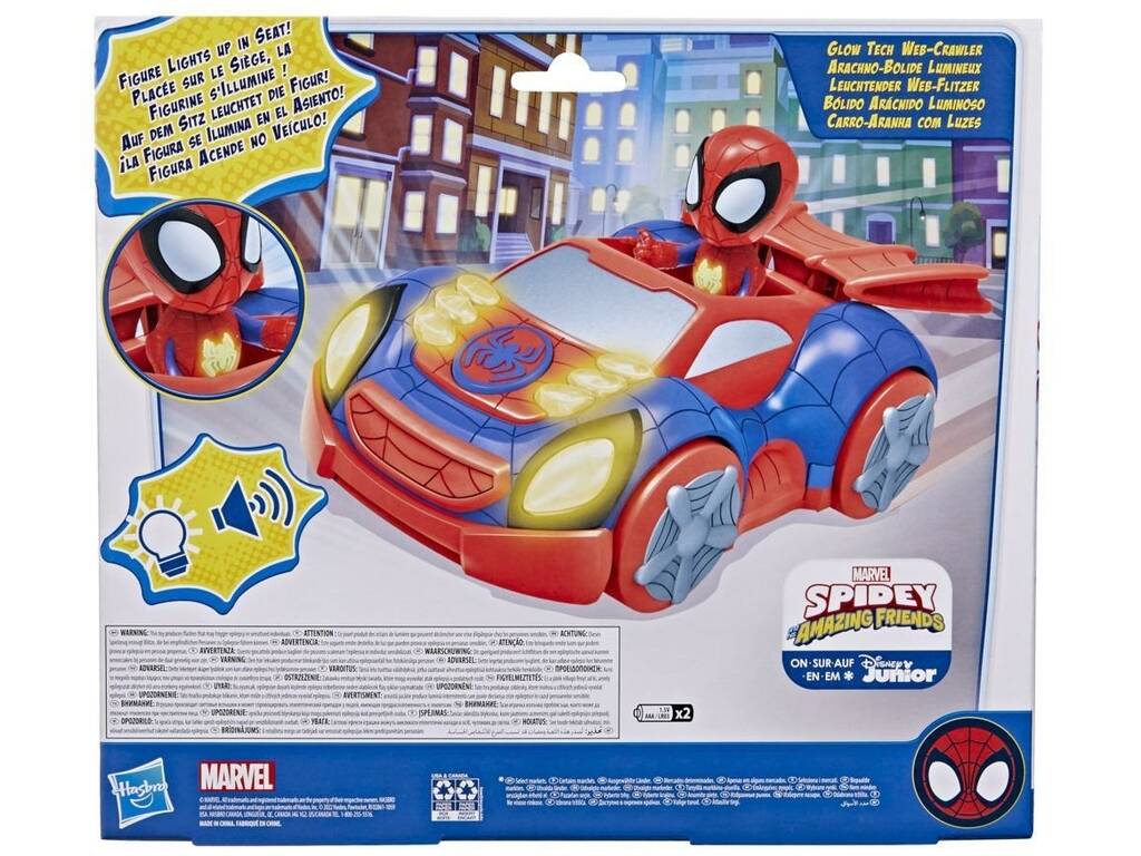 Marvel Spidey And His Amazing Friends Spidey Bolide Arachnide Lumineux Hasbro F4530