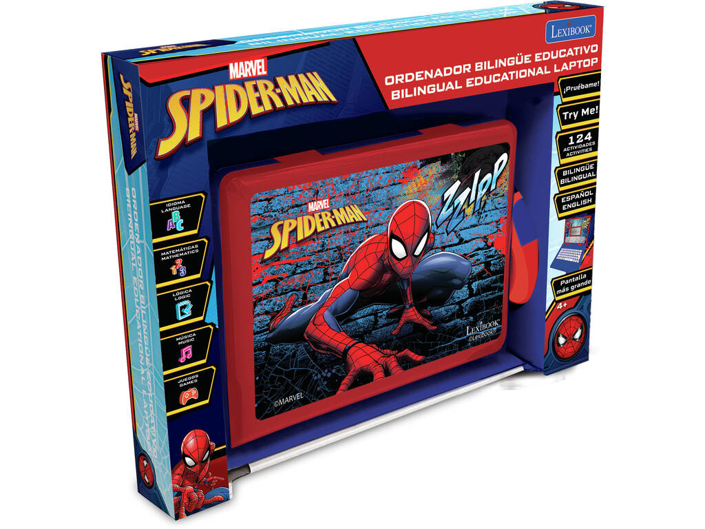 Spiderman Ordenador Bilingüe Educativo 124 Actividades Lexibook JC598SPi2