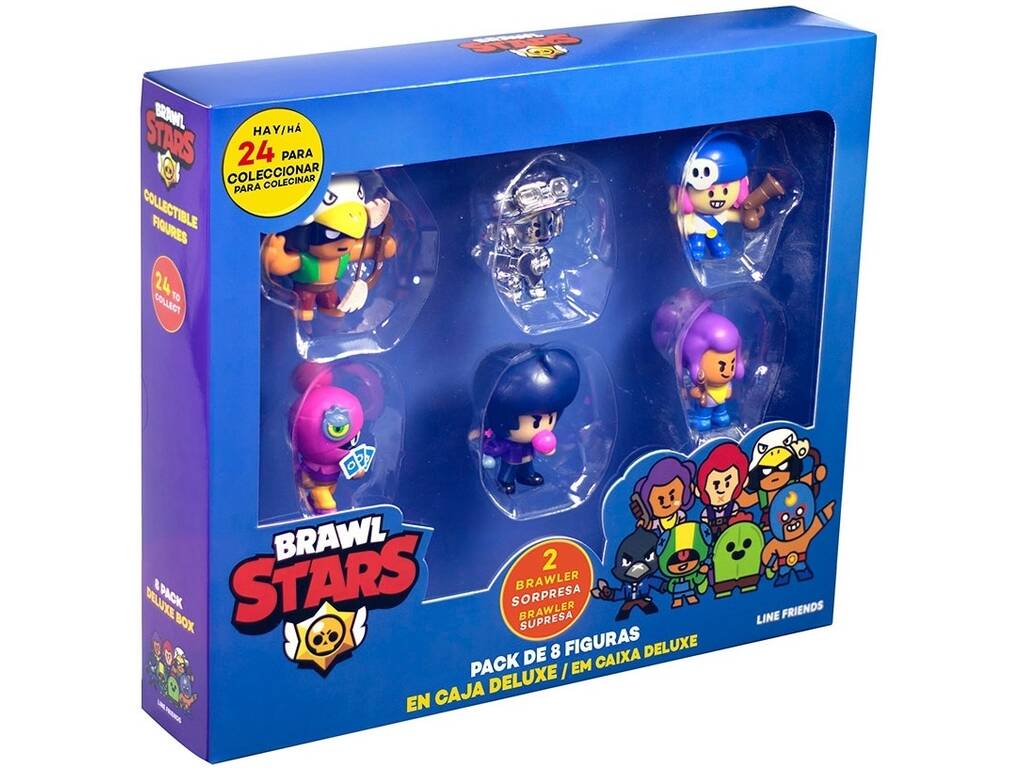 Brawl Stars Pack de 8 Figuras en Caja Deluxe Bizak 64112071