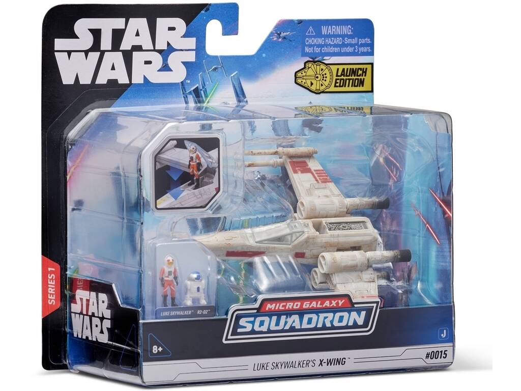 Star Wars Micro Galaxy Squadron X-Wing con Figura Luke Skaywalker y R2-D2 Bizak 62610015