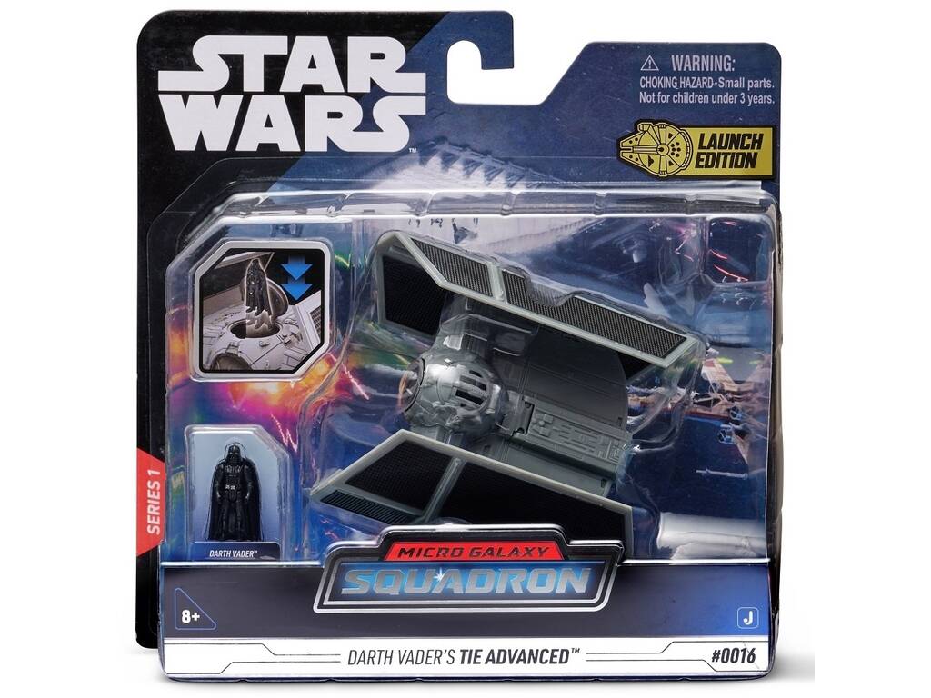 Star Wars Micro Galaxy Squadron Tie Advanced con figura di Darth Vader Bizak 62610016