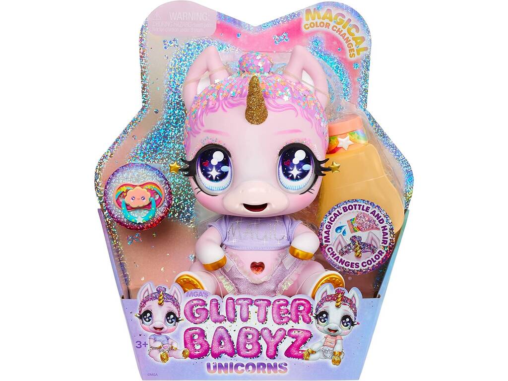 Boneca Unicornio Rosa Glitter Babyz MGA 581550