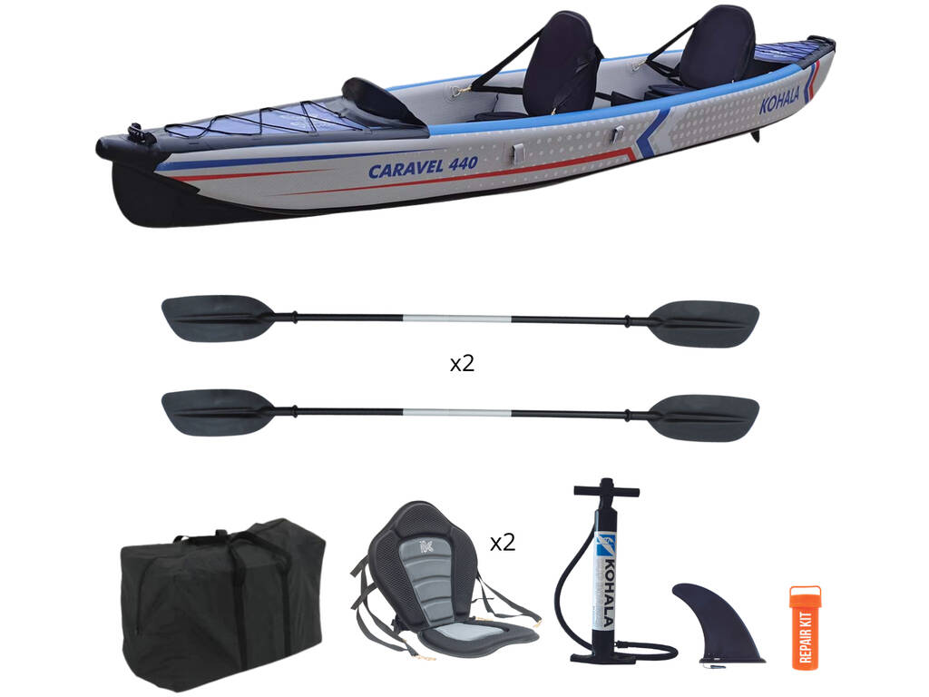 Kayak gonflable 2 places Kohala Caravel 440 Dropstich 440 cm. Tendances en matière de loisirs KHD440