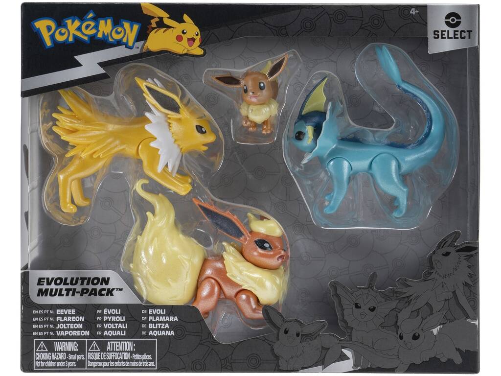 Pokémon Select Evolution Multipack Eeve 4 Figuras Bizak 63222837