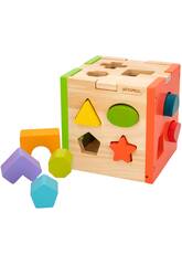 Cubo di attività in legno con figure adatte 14 pezzi Color Baby 42139