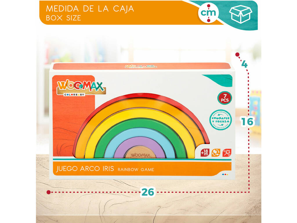 Jogo Arco-íris Madeira 7 Peças Baby Color 49306