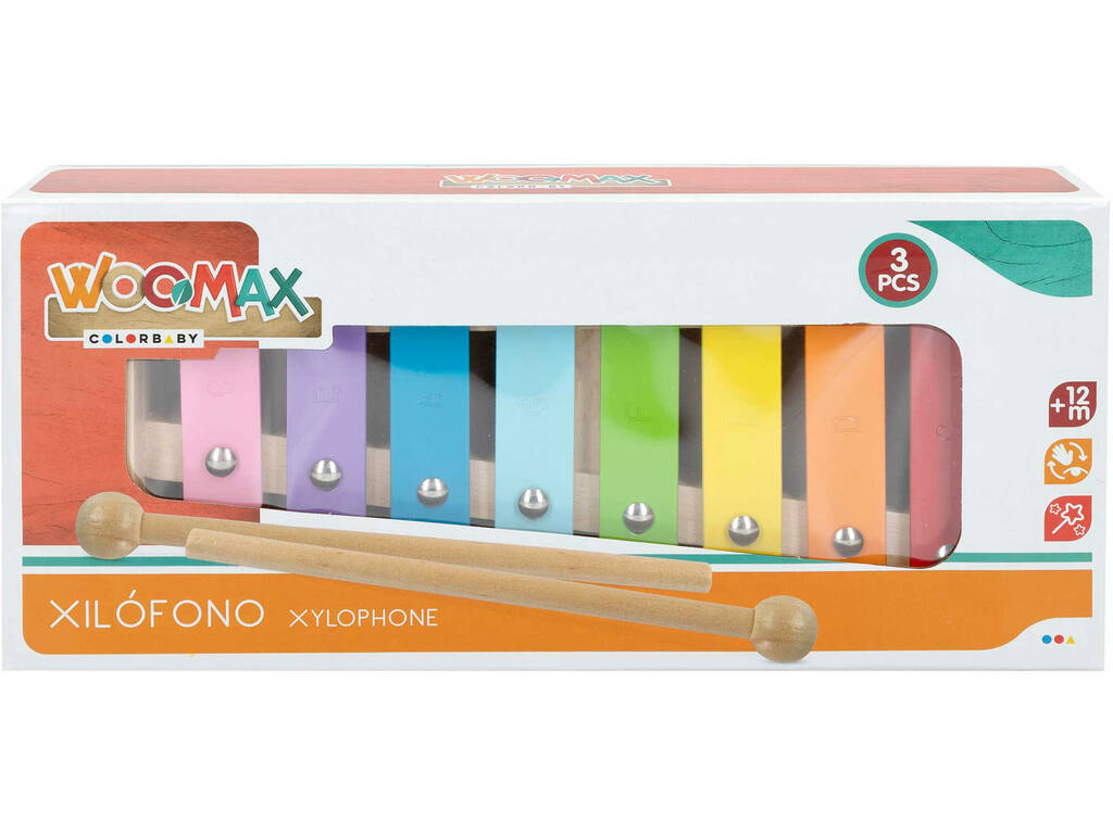 Xylophone en bois couleur bébé 49355